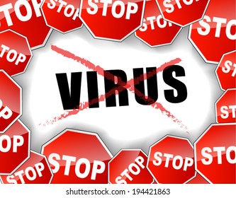 Vector illustration of stop virus concept background