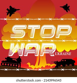 ilustración vectorial detener la guerra imágenes de conflicto ucraniano diseño gráfico