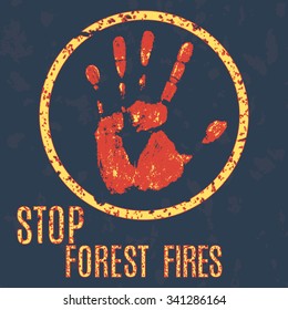 Vector illustration -  stop wildfires