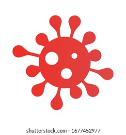 Vector illustration of stoppage sign with virus inside, stop symbol with coronavirus, prohibition sign with covid 19, Stop Virus logo, red and white isolated Stop Coronavirus symbol, cessation flu