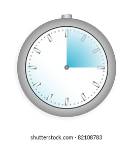 Vector illustration of stopwatch with blue sector
