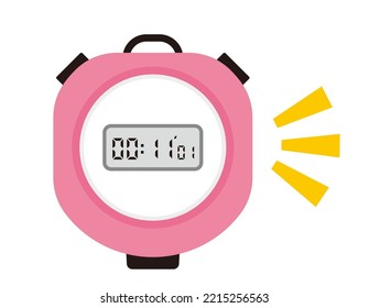Vector illustration of a stopwatch with digital display.
