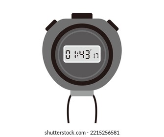 Vector illustration of a stopwatch with digital display.