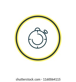 Vector illustration of stopwatch icon line. Beautiful sport element also can be used as second icon element.