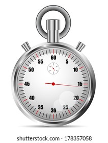 Vector illustration of stopwatch isolated on white. 