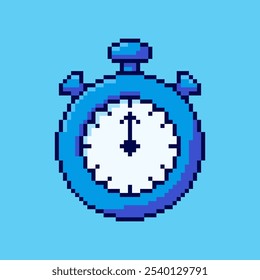 Ilustração vetorial de cronômetro com Pixel Art Design, perfeito para recursos de jogo projetos temáticos