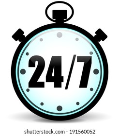 Vector illustration of stopwatch service icon on white background