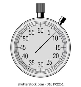 vector illustration of stopwatch, tool of measurement