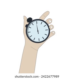 Vector illustration of a stopwatch in your hand.
