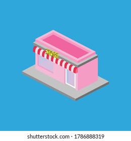 Vector Illustration of store building, isometric style