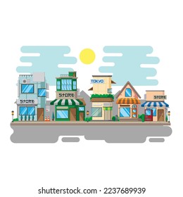 Vector illustration of store with flat design style
