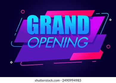 A vector illustration of Store Grand Opening Neon Sign Banner Template