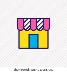 Vector illustration of store icon colored line. Beautiful marketing element also can be used as shop icon element.