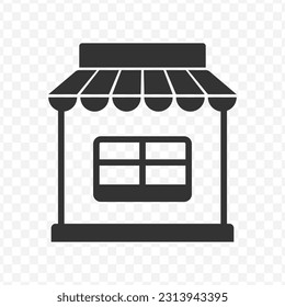 Vector illustration of store icon in dark color and transparent background(png).