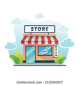 Vector illustration of store or market flat design.