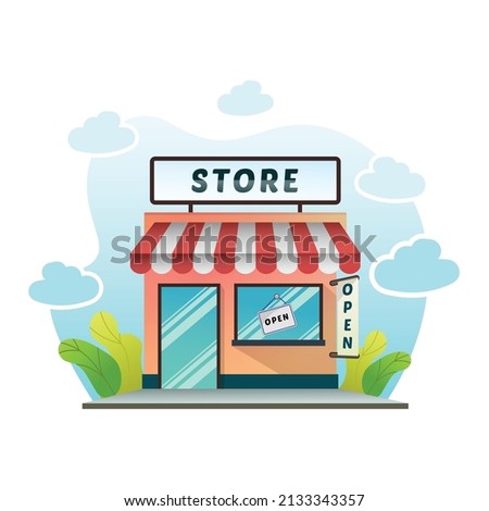 Vector illustration of store or market flat design.
