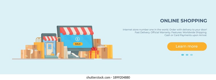 Vector illustration of the store's website. 