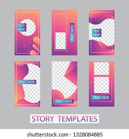 
Vector illustration stories template set with liquid abstract modern gradient background for banner sale, presentation, flyer, poster, invitation. modern stories template design.
