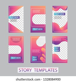 
Vector illustration stories template set with liquid abstract modern gradient background for banner sale, presentation, flyer, poster, invitation. modern stories template design.