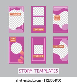 
Vector illustration stories template set with liquid abstract modern gradient background for banner sale, presentation, flyer, poster, invitation. modern stories template design.
