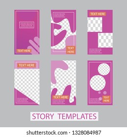 
Vector illustration stories template set with liquid abstract modern gradient background for banner sale, presentation, flyer, poster, invitation. modern stories template design.