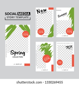 Vector illustration stories template set for banner sale, presentation, flyer, poster, invitation. modern stories template design.
