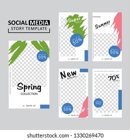 Vector illustration stories template set for banner sale, presentation, flyer, poster, invitation. modern stories template design.