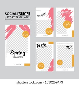 Vector illustration stories template set for banner sale, presentation, flyer, poster, invitation. modern stories template design.
