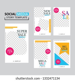 Vector illustration stories template set for banner sale, presentation, flyer, poster, invitation. modern stories template design.