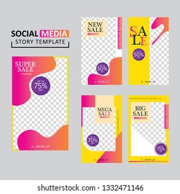 Vector illustration stories template set for banner sale, presentation, flyer, poster, invitation. modern stories template design.