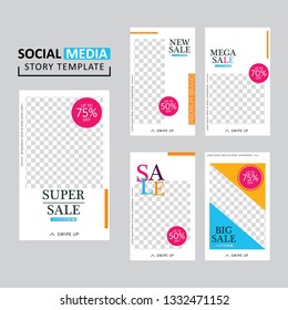 Vector illustration stories template set for banner sale, presentation, flyer, poster, invitation. modern stories template design.