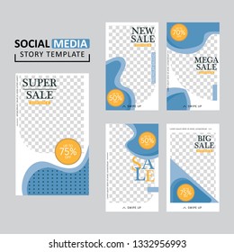Vector illustration stories template set for banner sale, presentation, flyer, poster, invitation. modern stories template design.