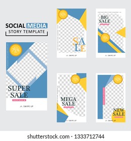 Vector illustration stories template set for social media. modern stories template design.