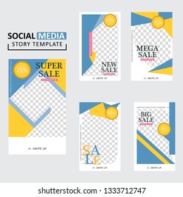 Vector illustration stories template set for social media. modern stories template design.