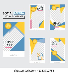 Vector illustration stories template set for social media. modern stories template design.