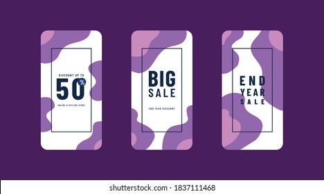 Vector Illustration Stories Template Set For Social Media. Modern Stories Template Design.