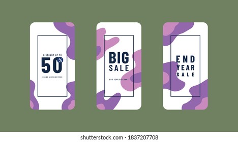 Vector Illustration Stories Template Set For Social Media. Modern Stories Template Design.