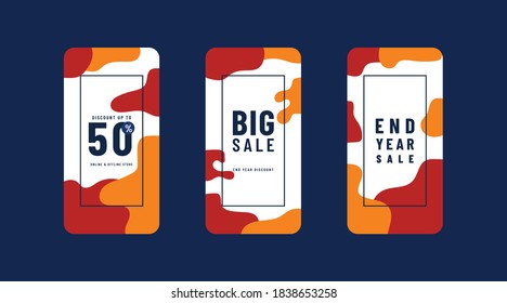 Vector Illustration Stories Template Set For Social Media. Modern Stories Template Design.