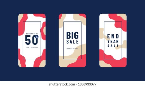 Vector Illustration Stories Template Set For Social Media. Modern Stories Template Design.