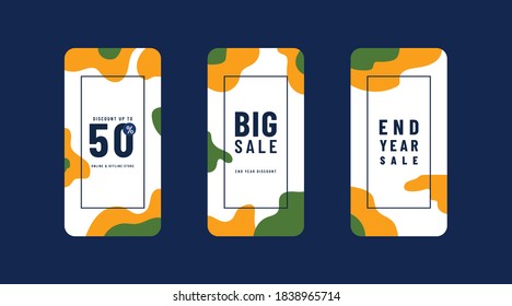 Vector Illustration Stories Template Set For Social Media. Modern Stories Template Design.