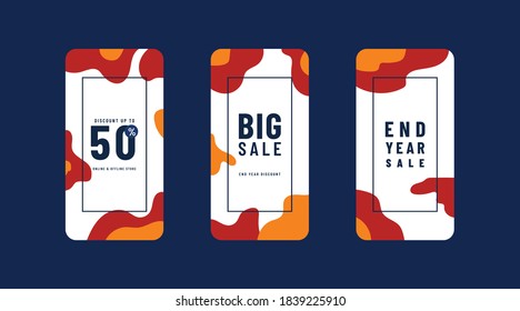 Vector Illustration Stories Template Set For Social Media. Modern Stories Template Design.