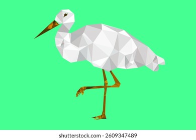 Vector illustration of stork with abstract triangle style. good for wall decoration