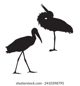 Vector illustration of Stork Silhouette