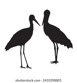 Vector illustration of Stork Silhouette