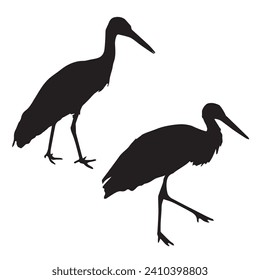 Vector illustration of Stork Silhouette