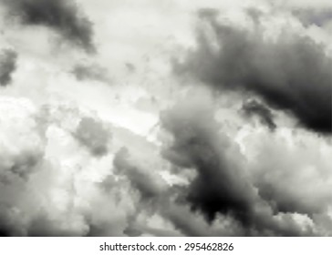 Vector Illustration Of A Storm Clouds