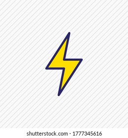 Vector illustration of storm icon colored line. Beautiful sky element also can be used as lightning icon element.