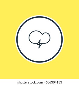 Vector Illustration Of Stormy Outline. Beautiful Weather Element Also Can Be Used As Fulminant Element.
