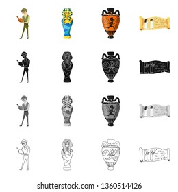 Vector illustration of story and items icon. Collection of story and attributes  stock symbol for web.