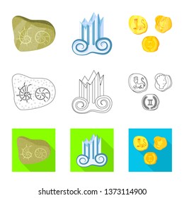 Vector illustration of story and items icon. Set of story and attributes  stock symbol for web.
